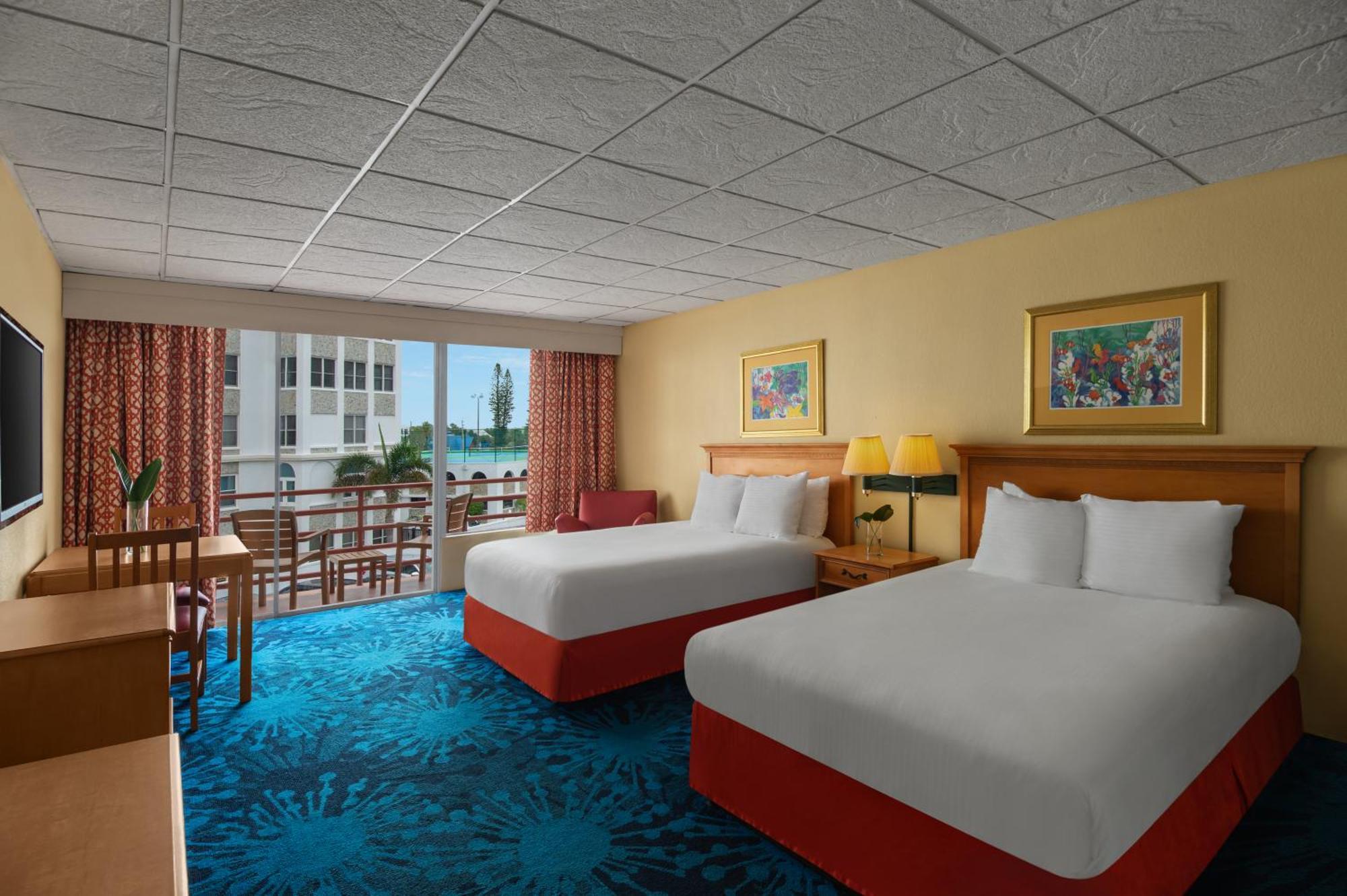 Two Double Beds, Pool View w/ Balcony